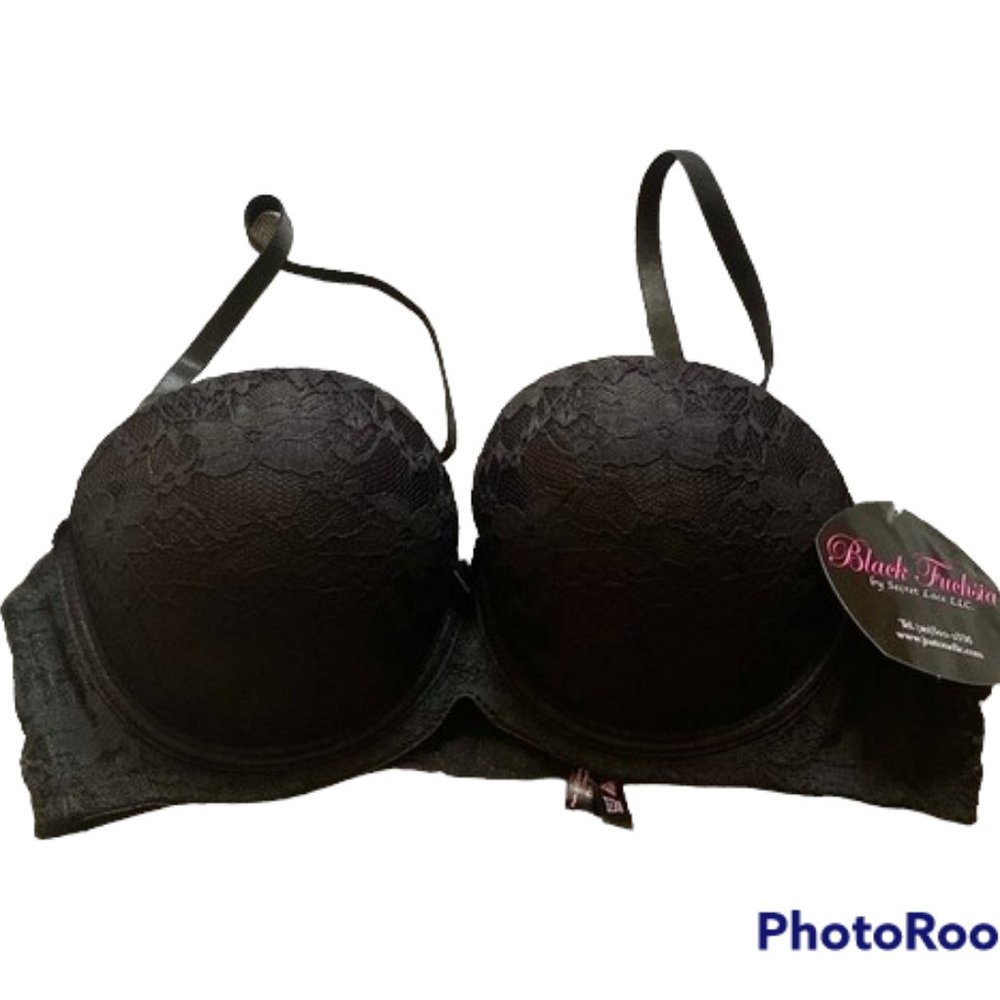 Secret Lace Black Fuchsia Bra - NWT